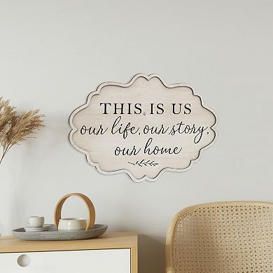 Parisloft This Is Us, Our Life, Our Story, Our Home Wall Decor Sign, White, 12.1 x 17.3 Inches