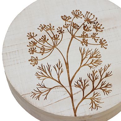 Parisloft Round Wood Display Riser for Home Decor, White, 7.7 Dia.