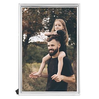 Smooth Metal Picture Frame Photo, Horizontal and Vertical Photo Formats Office Home Tabletop 8"x12"