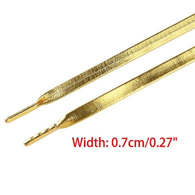 2 Pair Unisex Faux Leather with Metal Tippings Flat Shoe Laces Sneakers Boots 80cm/31.50"