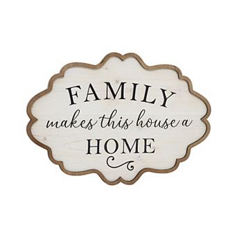 Parisloft Family Makes This Houses a Home Wall Sign, White, 12.1 x 17.3 Inches