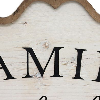 Parisloft Family Makes This Houses a Home Wall Sign, White, 12.1 x 17.3 Inches