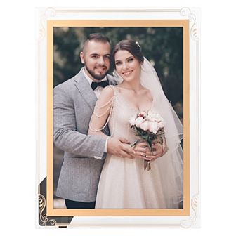 Glass Picture Frame for Tabletop Display Vertical or Horizontal, Photo Frame for Wedding