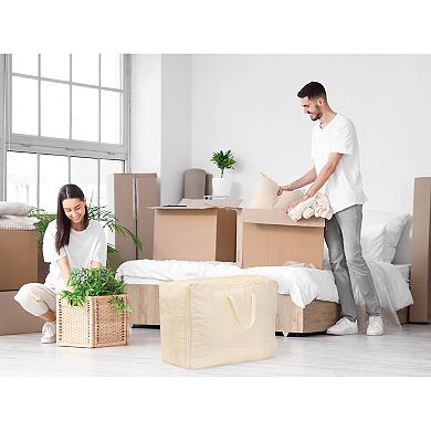 2 Pack Foldable Clothes Storage Bags with Handles for Organizing Clothing, Comforter