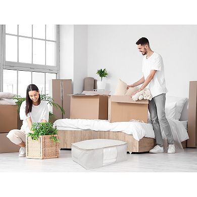 2 Pack Clothes Storage, Moving Bags for Clothes, Closet Organizers and Storage with Handles