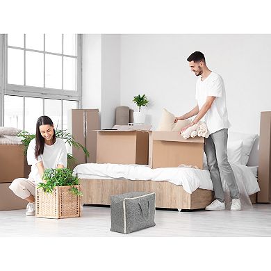 2 Pack Foldable Clothes Storage Bags with Handles for Organizing Clothing Comforter