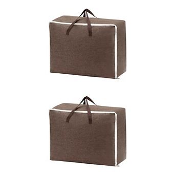 2 Pack Foldable Clothes Storage Bags with Handles for Organizing Clothing Comforter