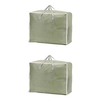 2 Pack Foldable Clothes Storage Bags with Handles for Organizing Clothing Comforter