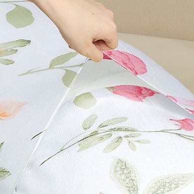 2 Packs Pillowcase for Hair and Skin Breathable, Floral Pillow Cases with Envelope Closure 20"x72"