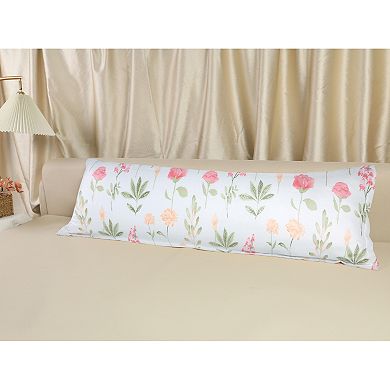 2 Packs Pillowcase for Hair and Skin Breathable, Floral Pillow Cases with Envelope Closure 20"x72"
