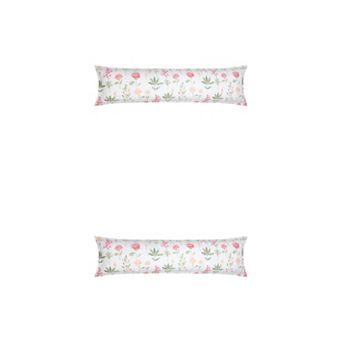 2 Packs Pillowcase for Hair and Skin Breathable, Floral Pillow Cases with Envelope Closure 20"x72"