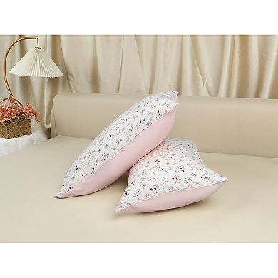 4 Packs Pillowcase for Hair and Skin Breathable, Soft Floral Pillow Cases with Envelope Closure