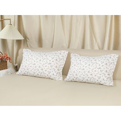4 Packs Pillowcase for Hair and Skin Breathable, Soft Floral Pillow Cases with Envelope Closure