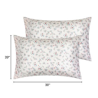 4 Packs Pillowcase for Hair and Skin Breathable, Soft Floral Pillow Cases with Envelope Closure