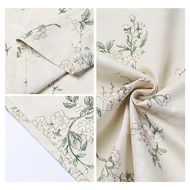 Set of 4 Pillowcase for Hair and Skin, Soft Cotton Floral Pillow Cases with Envelope Closure