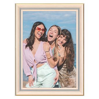 Picture Frame for Tabletop Display and Wall Hanging, Art Photo Frame Blue White 6x8