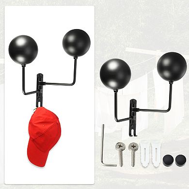 1 Set Wall Mount 180 Degree Rotation Metal Bike Helmet Holder