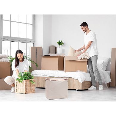 2 Pack Foldable Storage Bags with Handles for Organizing Clothes, Comforter