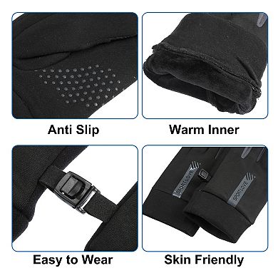1 Pair Riding Warm Gloves Waterproof 4 Way Stretch Inner Gloves Winter Gloves