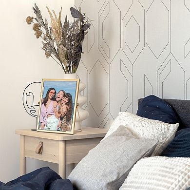 Floating Frame, Simple Metal Picture Frames with Glass Cover for Tabletop Home Decor