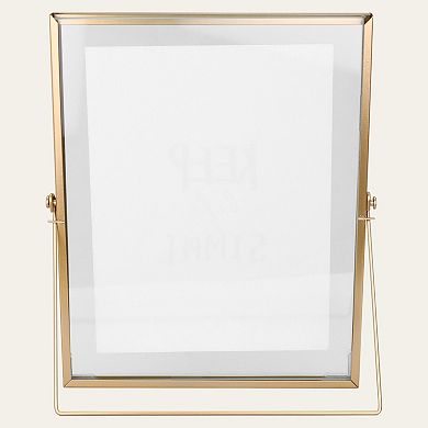 Floating Frame, Simple Metal Picture Frames with Glass Cover for Tabletop Home Decor 6x8