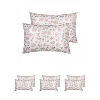 4 Pack Pillowcase with Envelope Closure, Floral Pillow Cases for Hair and Skin