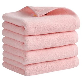 Floral Pattern Hand Towel Flower Embroidered Absorbent Decorative Towel Set for Bathroom 4 Pack