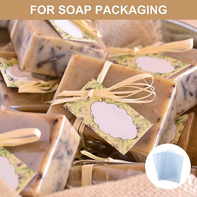 100 Pcs 20x15.5 Inch Shrink Wrap Bags, Blue Clear Heat Shrink Wrap for Bath Soaps