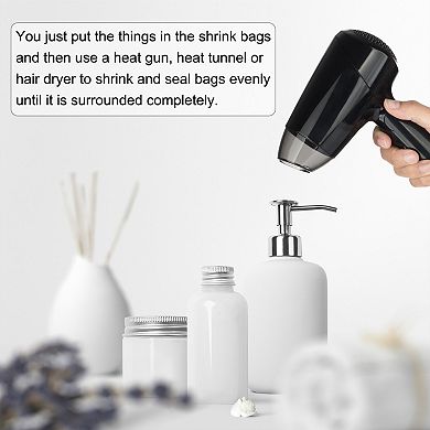 100 Pcs 20x15.5 Inch Shrink Wrap Bags, Blue Clear Heat Shrink Wrap for Bath Soaps