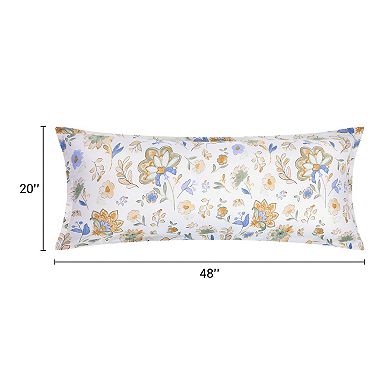 2 Packs Pillowcase for Hair and Skin Breathable, Floral Pillow Cases with Envelope Closure 20"x48"
