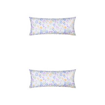2 Packs Pillowcase for Hair and Skin Breathable, Floral Pillow Cases with Envelope Closure 20"x48"