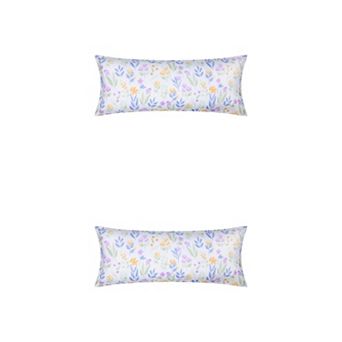 2 Packs Pillowcase for Hair and Skin Breathable, Floral Pillow Cases with Envelope Closure 20"x48"