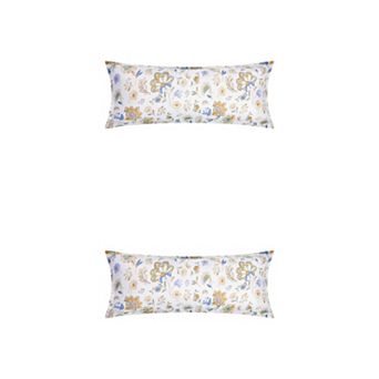 2 Packs Pillowcase for Hair and Skin Breathable, Floral Pillow Cases with Envelope Closure 20"x48"