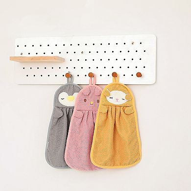 Cute Cartoon Animal Pattern Hanging Hand Towels, 6 Pack Decorative Hand Towel Set for Bathroom