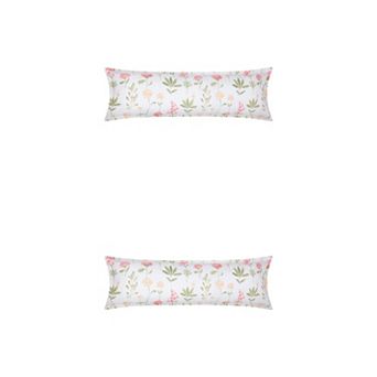 2 Packs Pillowcase for Hair and Skin Breathable, Floral Pillow Cases with Envelope Closure 20"x60"