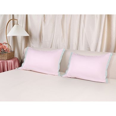 Pillow Cases Set of 4, Soft Satin Polyester Cooling Pillow Covers with Envelope Closure
