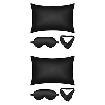 2 Packs Breathable Pillow Case with Envelope, Satin Pillowcases with Eye Mask, and Hair Band