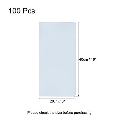 100 Pcs 16x8 Inch Shrink Wrap Bags, Blue Clear Heat Shrink Wrap for Gift Basket
