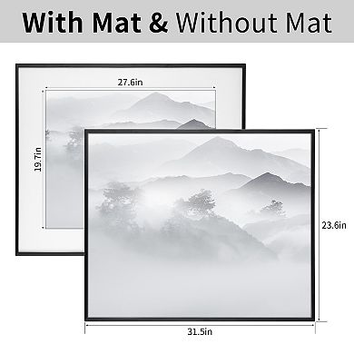 Aluminum Picture Frame Decor Photo Frame for Tabletop Display, and Wall Hanging Black 24x32