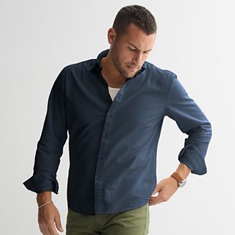 Men's Apt. 9® Textured Long Sleeve Button-Down Shirt