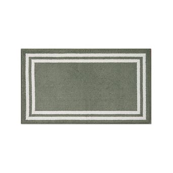 Laura Ashley Double Border Two-Tone All Loop Tufted Machine-Washable Skid-Resistant Runner
