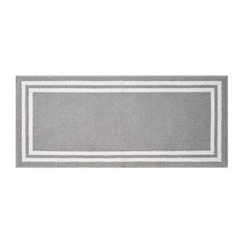 Laura Ashley Double Border Two-Tone All Loop Tufted Machine-Washable Skid-Resistant Runner