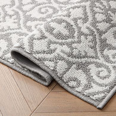 Laura Ashley Feya Two-Tone All Loop Tufted Machine-Washable Skid-Resistant Runner