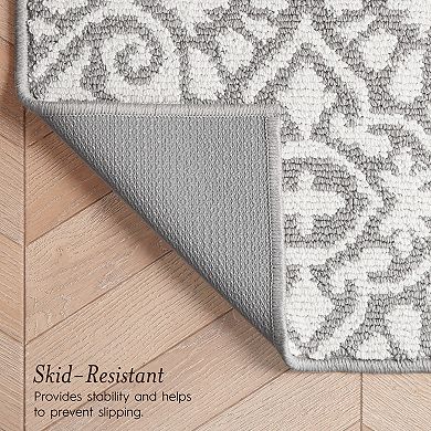 Laura Ashley Feya Two-Tone All Loop Tufted Machine-Washable Skid-Resistant Runner