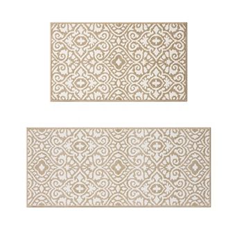 Laura Ashley Feya Two-Tone All Loop Tufted Machine-Washable Skid-Resistant Runner