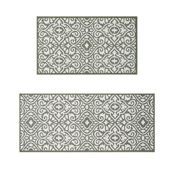 Laura Ashley Feya Two-Tone All Loop Tufted Machine-Washable Skid-Resistant Runner