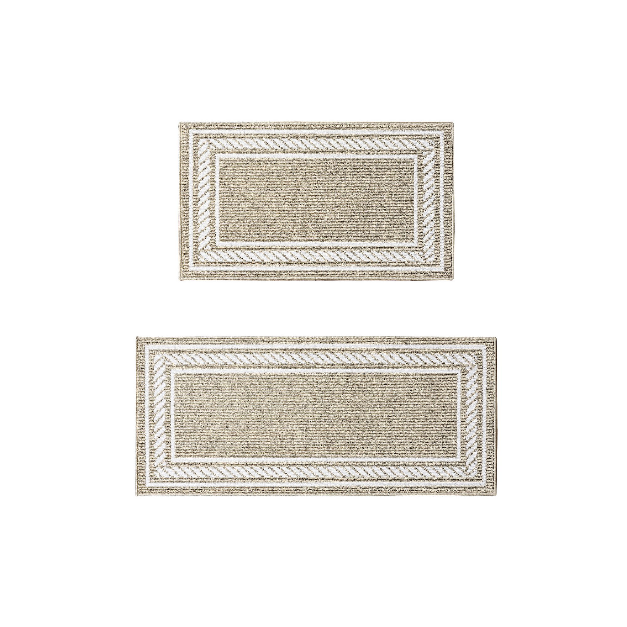 Nautica Rope Border Tufted Runner, Beige White