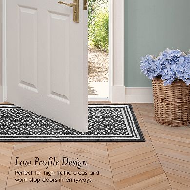 Laura Ashley Isla Two-Tone All Loop Tufted Machine-Washable Skid-Resistant Runner