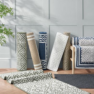 Laura Ashley Isla Two-Tone All Loop Tufted Machine-Washable Skid-Resistant Runner