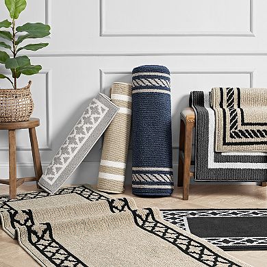 Nautica Double Line Border Tufted Runner